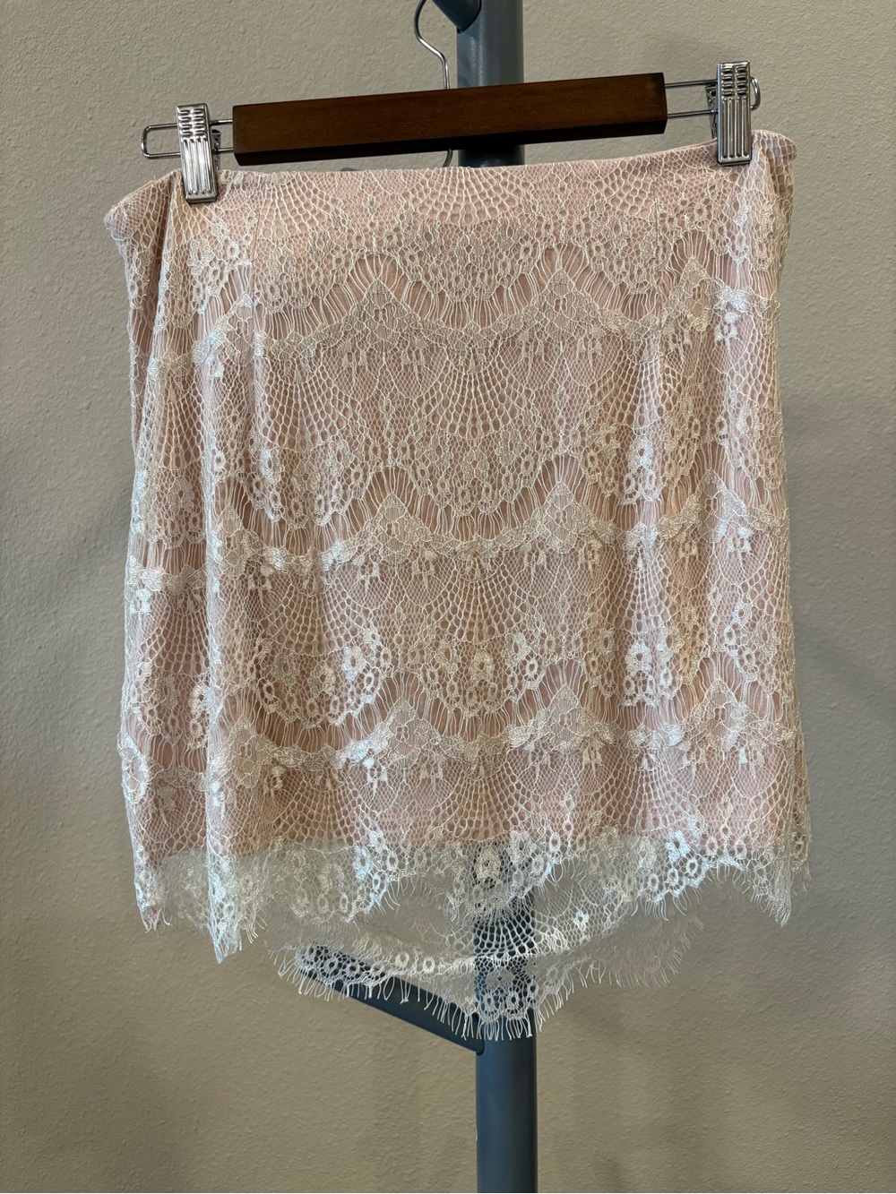 Free People Blush Pink Lace Skirt